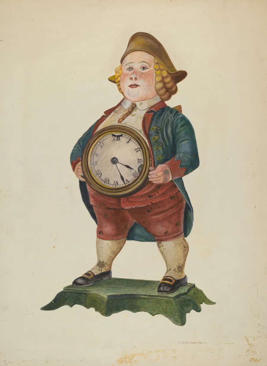 Decorated Cast Iron Clock by George H. Alexander