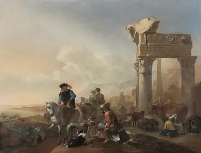 Hunters Near Ruins