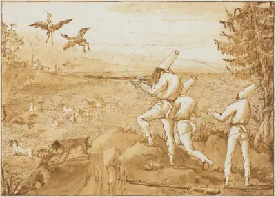 Punchinellos Hunting Waterfowl