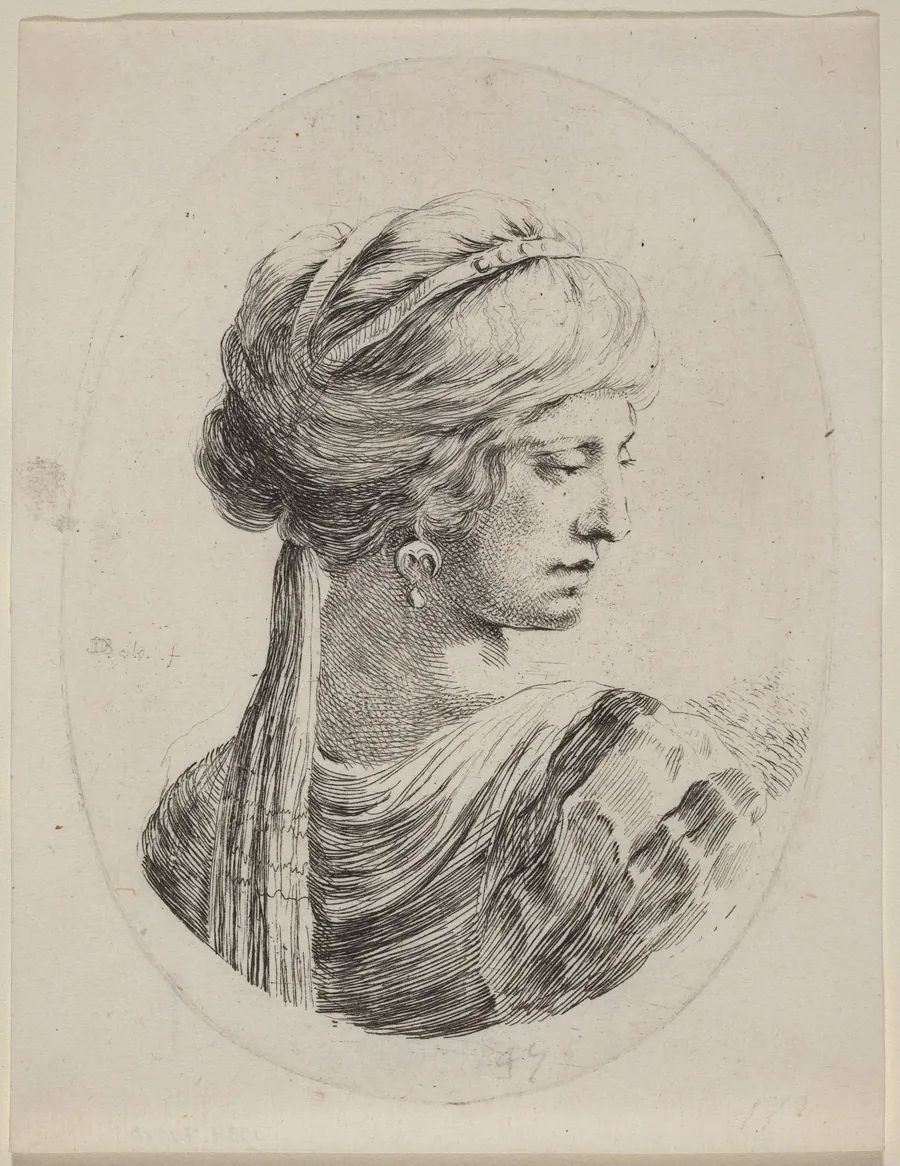 Sultaness in a Veiled Turban, Seen from Behind by Stefano Della Bella