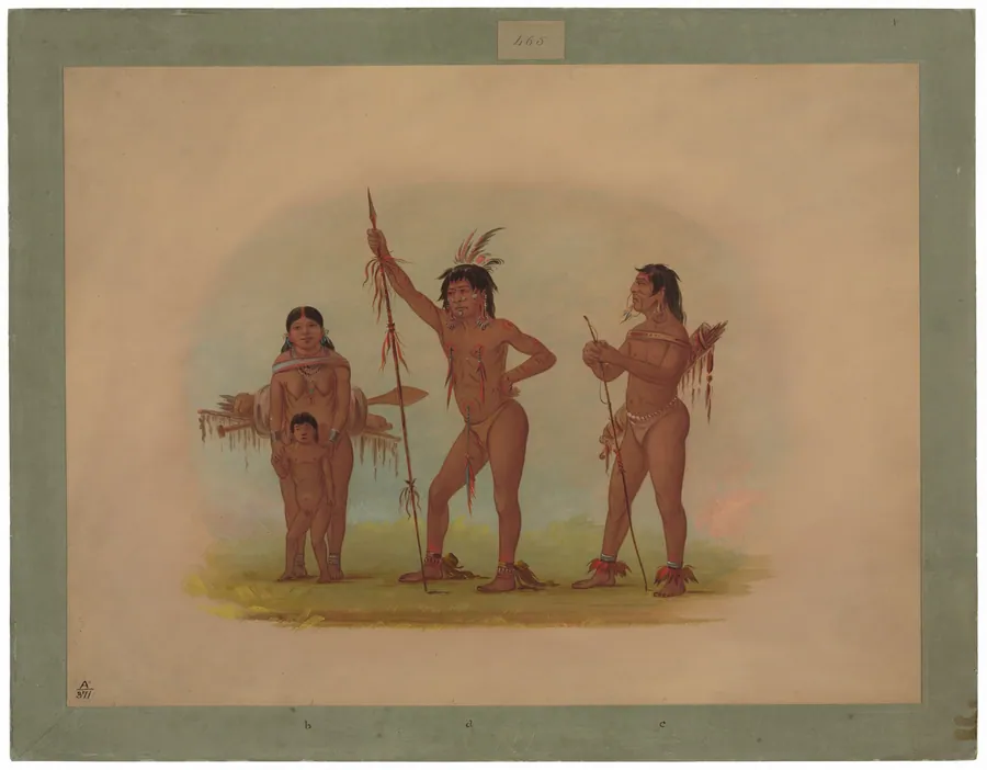 Four Mura Indians by George Catlin