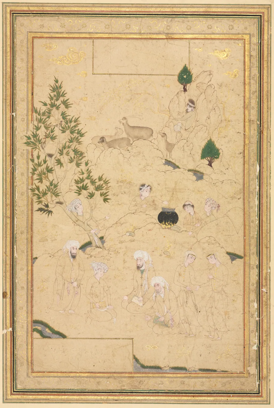 Picnic in the Mountains; Single Page Illustration by Muhammadi