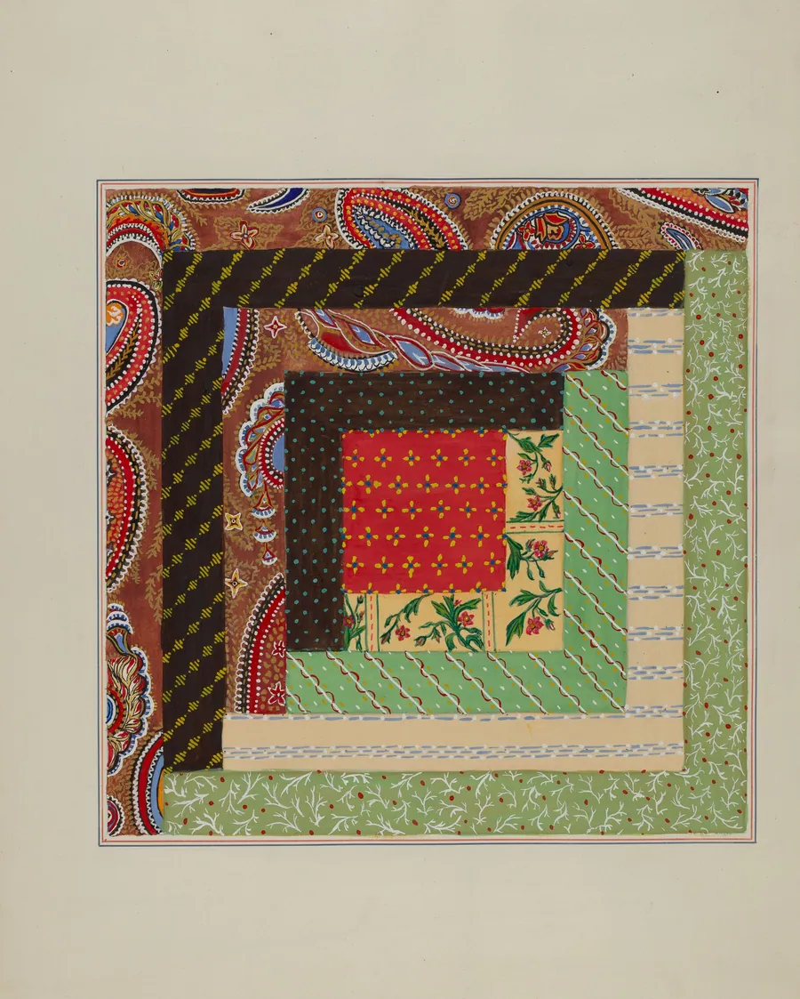 Log Cabin Quilt Square by Cornelius Christoffels