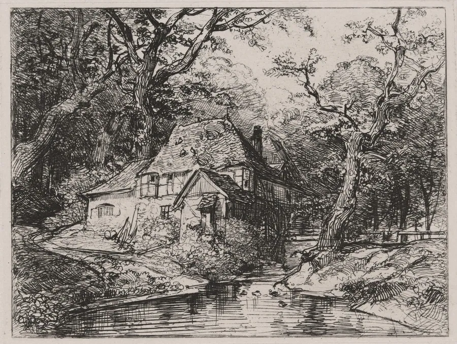 Waterfall in the Woods by Caspar Johann Nepomuk Scheuren