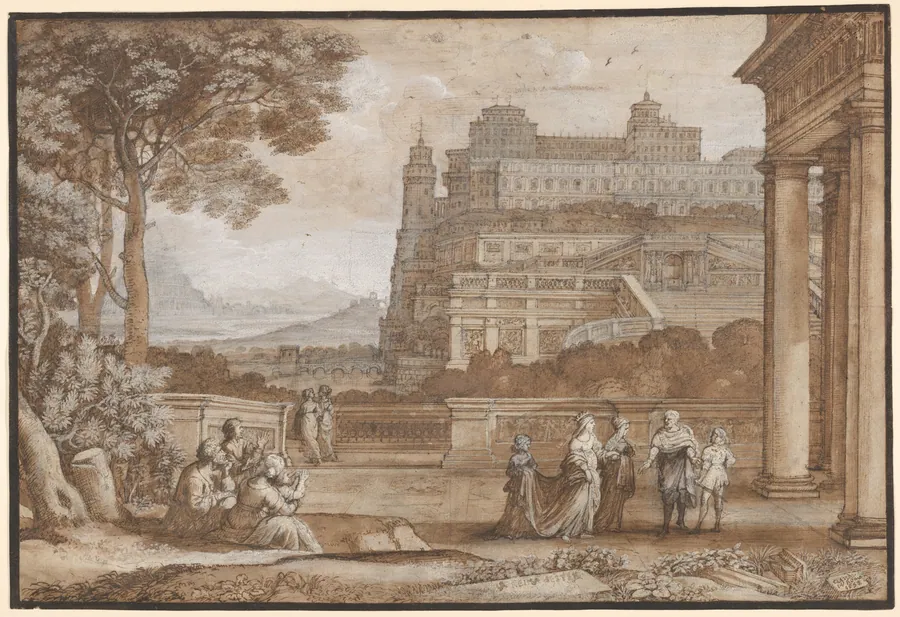 Queen Esther Approaching the Palace of Ahasuerus by Claude Lorrain (Claude Gellée)