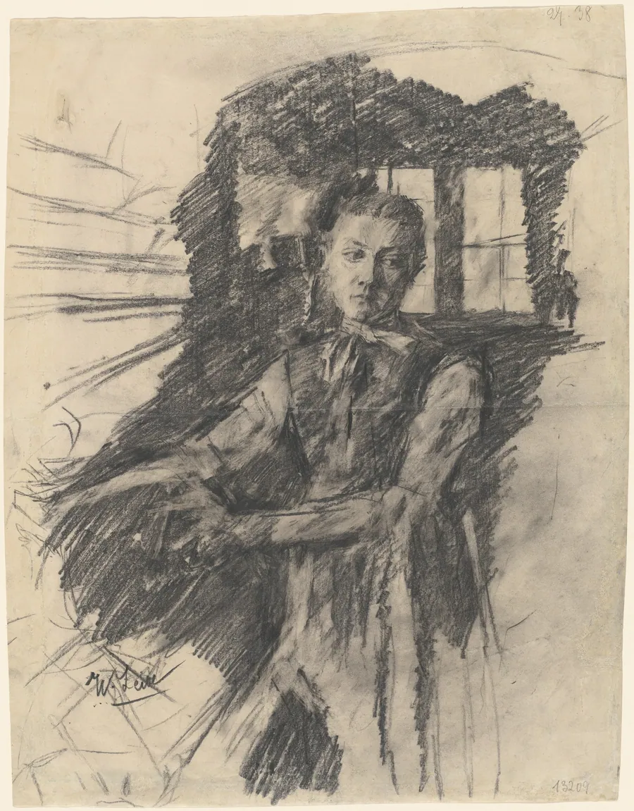 Malresl Working in the Kitchen by Wilhelm Leibl