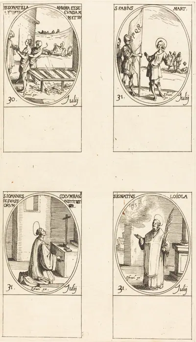 Sts. Donatilla, Maxima & Secunda; St. Fabius; St. John Colombini; St. Ignatius Loyola