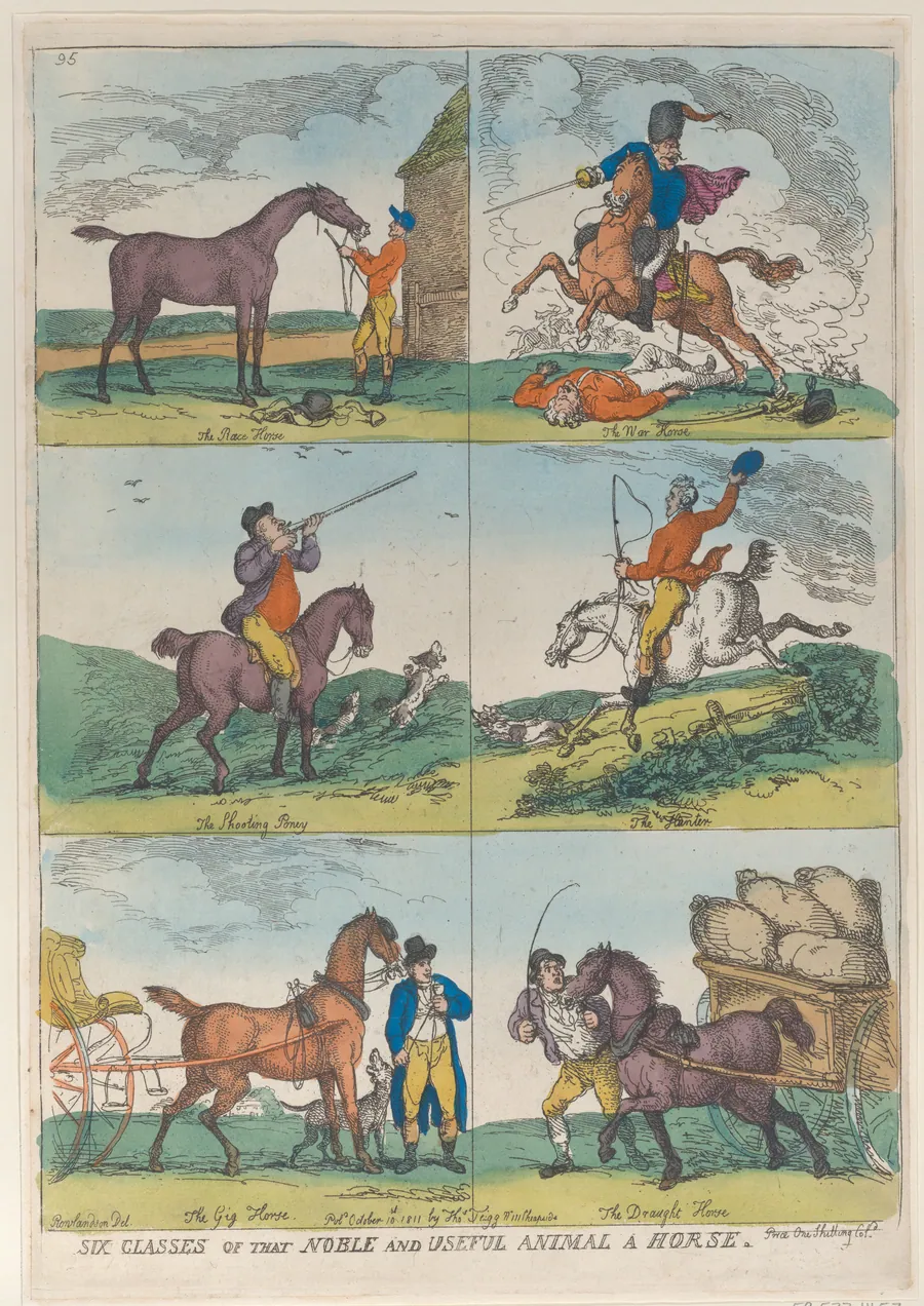 Six Classes of the Noble and Useful Animal a Horse by Thomas Tegg