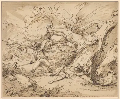 Orlando Rescuing Oliver from the Lion
