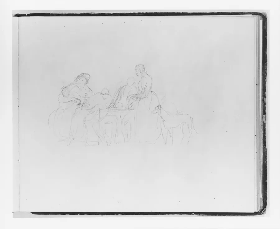 Scene around a Table (from Sketchbook) by Francis William Edmonds