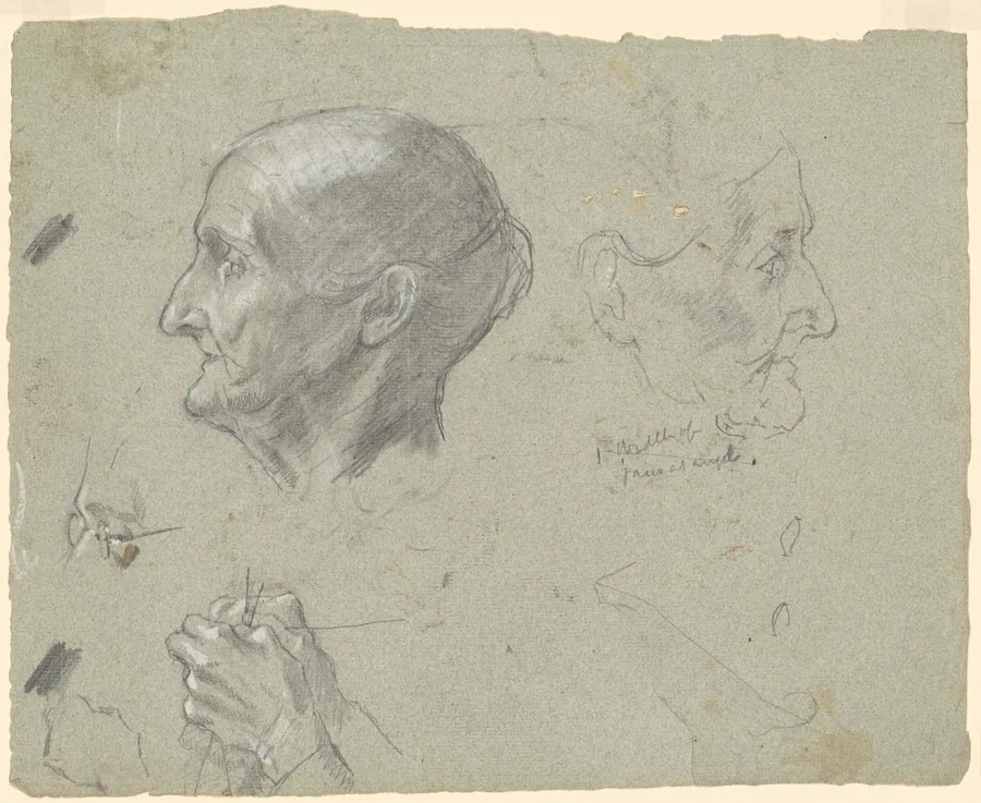 Studies of an Elderly Woman Knitting by Enoch Wood Perry, Jr.