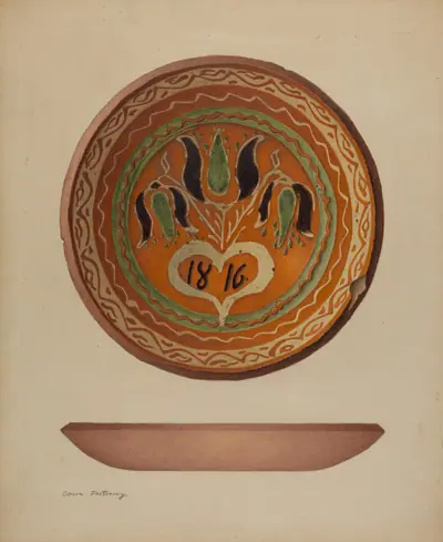Pa. German Scraffito Plate