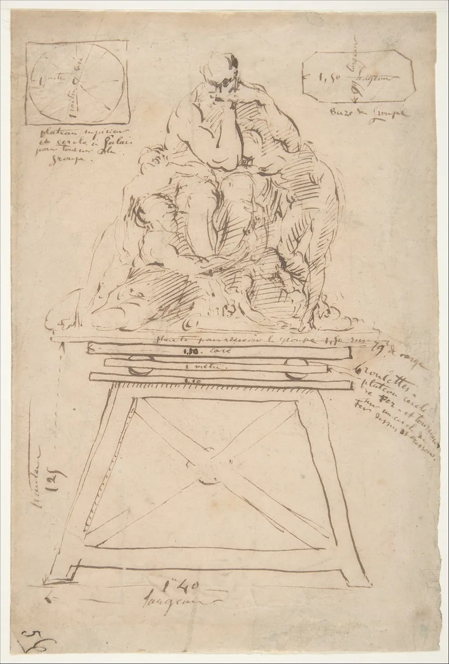 Study for the modeling stand of the Ugolino group by Jean-Baptiste Carpeaux