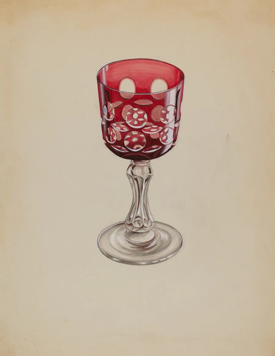 Ruby Case-Glass Goblet by Robert Stewart