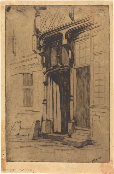 Porte d'un ancien couvent, Rue Mirabeau, à Bourges (Doorway of an Ancient Convent, in the Rue Mirabeau, Bourges)