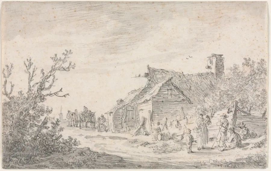 Landscape with a Cottage and Figures by Jan van Goyen