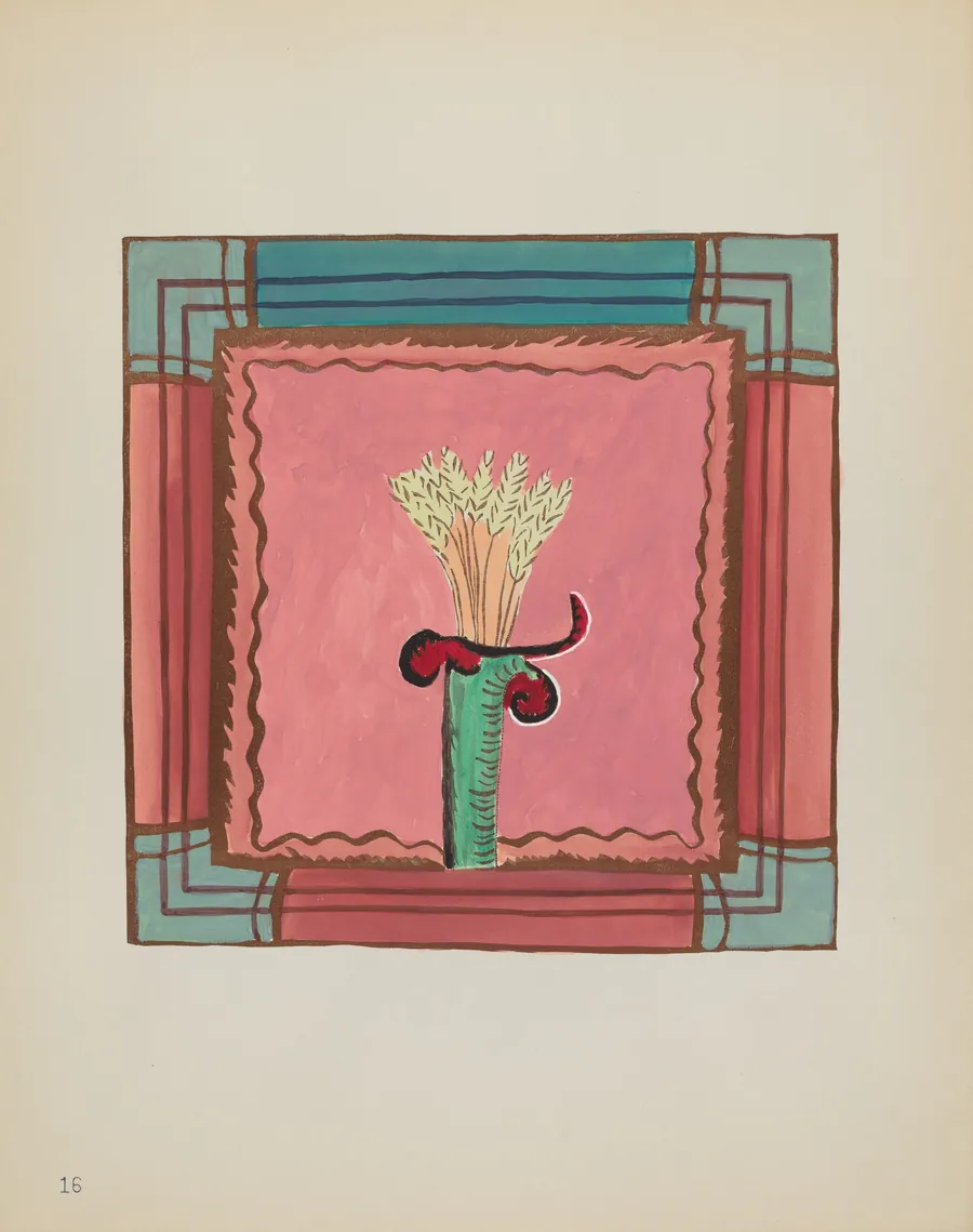 Plate 16: Wheat Sheaf, Altar Panel: From Portfolio "Spanish Colonial Designs of New Mexico" by American 20th Century