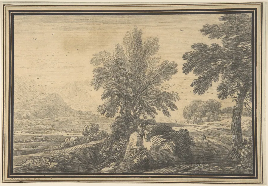 Landscape by Jean-Baptiste-Claude Chatelain