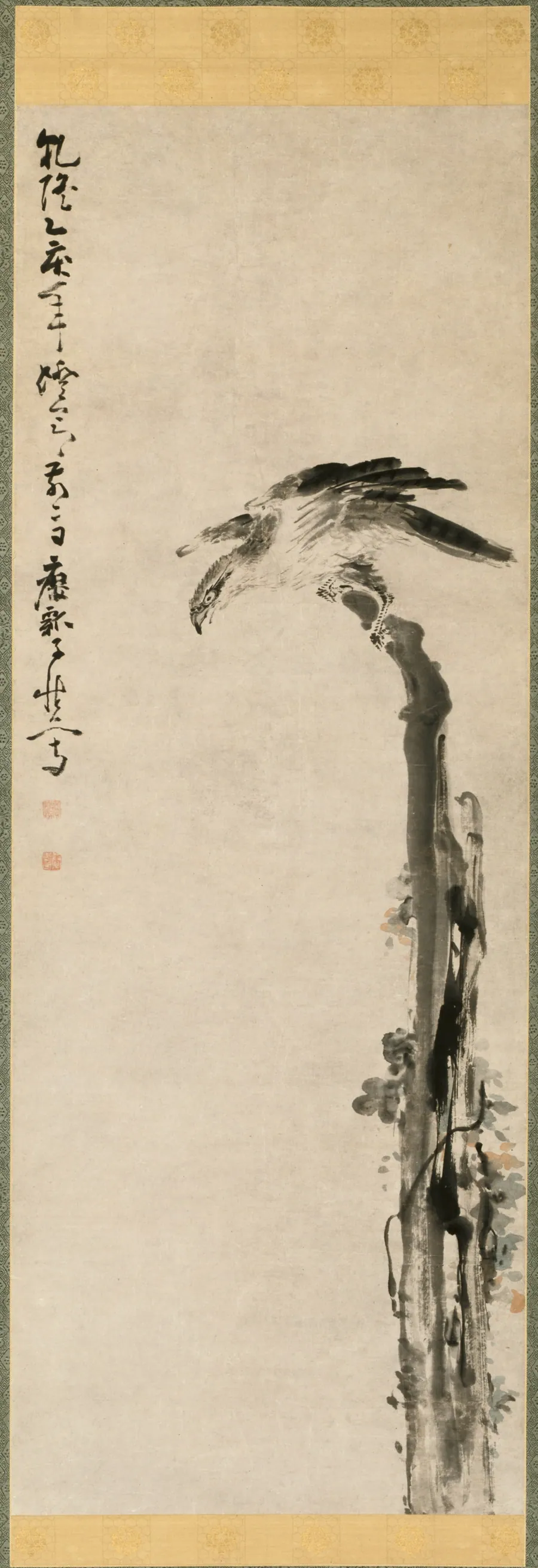Eagle on a Tree Trunk by Huang Shen