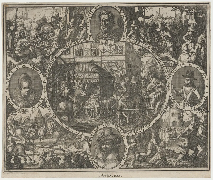 Murder of King Henry IV of France and the Execution of Francois Ravaillac by Claes Jansz Visscher