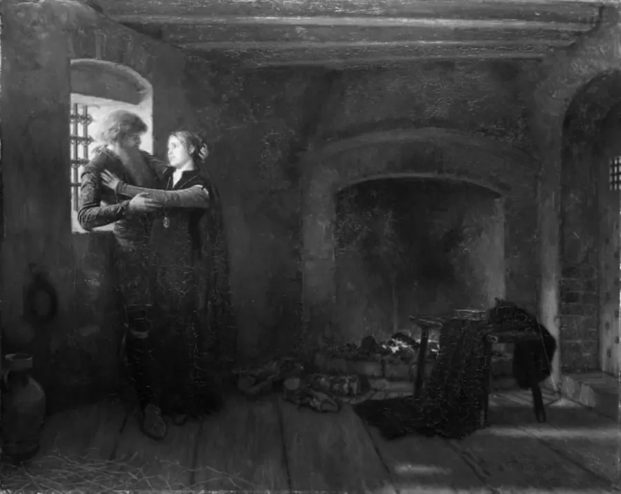 Karin Månsdotters besøg hos Erik XIV by Georg von Rosen