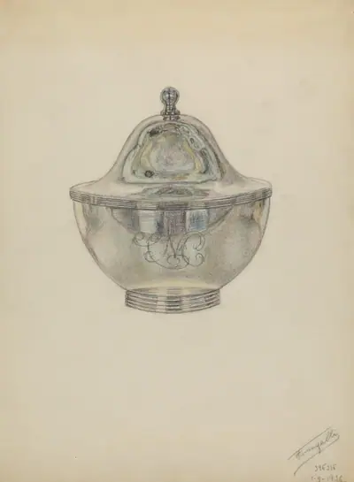 Silver Sugar Bowl with Cover