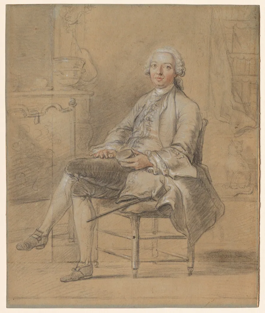 Seated Man Holding a Snuff Box by Louis Aubert