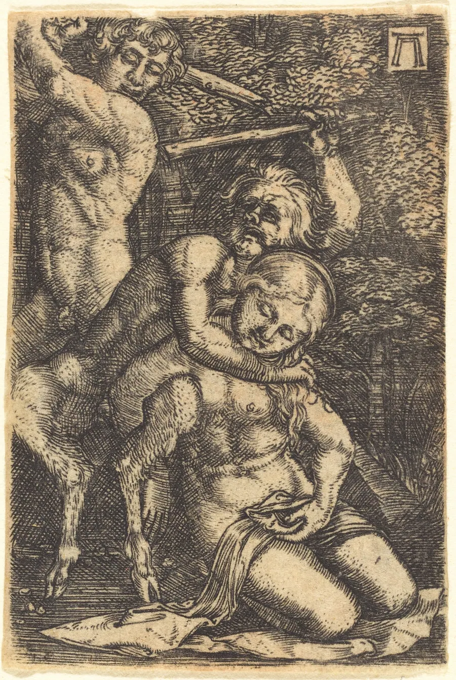 Two Satyrs Fighting about a Nymph by Albrecht Altdorfer