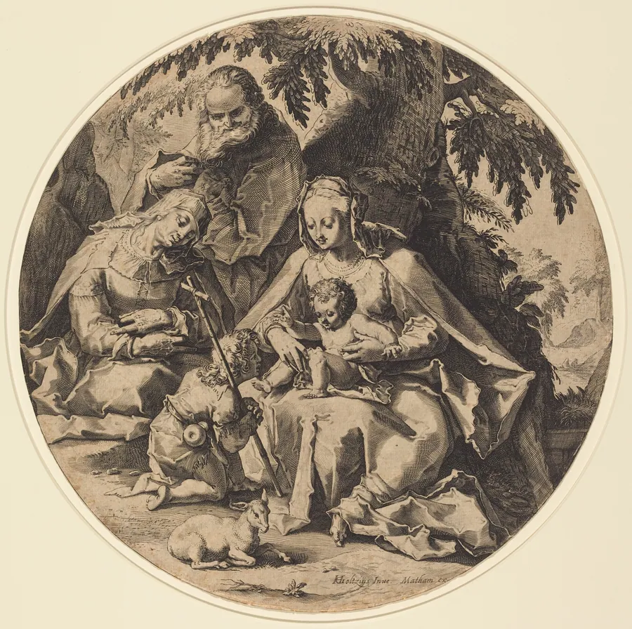 The Holy Family with Saint Elizabeth and Saint John the Baptist by Anonymous Artist