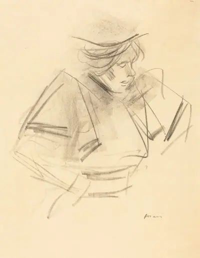 Croquis de femme en buste (Sketch of a Woman in Half-Length)