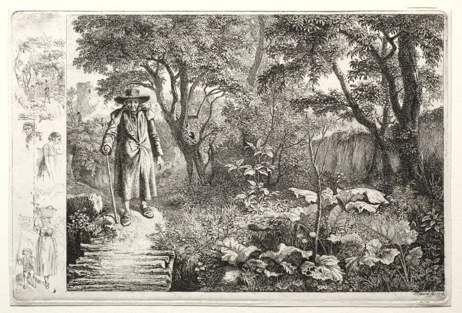 Old Man Before the Log Bridge by Johann Christoph Erhard