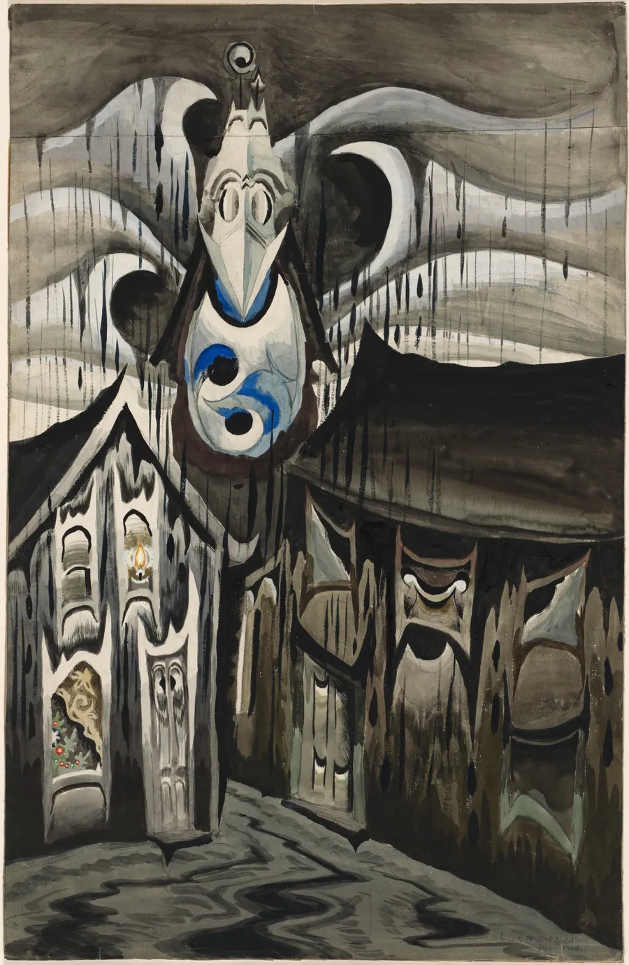 Church Bells Ringing, Rainy Winter Night by Charles Burchfield