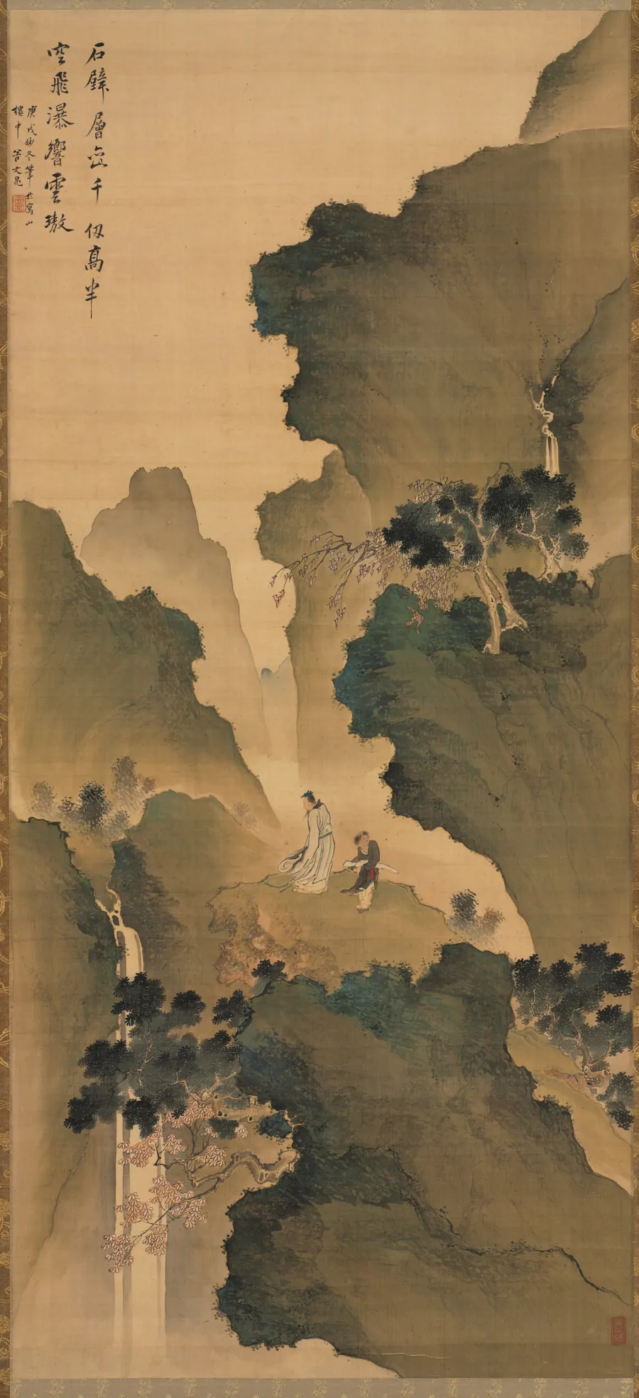 Gazing at a Waterfall by Tani Bunchō