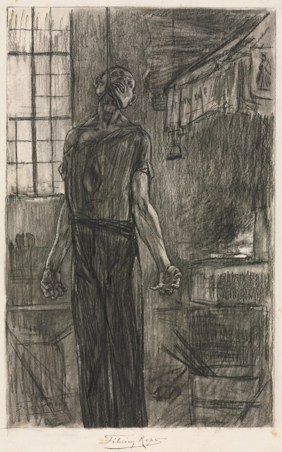 The Hanged Man in the Forge by Félicien Rops