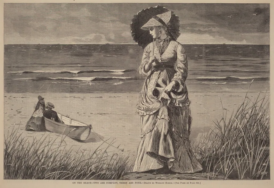 On the Beach - Two are Company, Three are None by American 19th Century