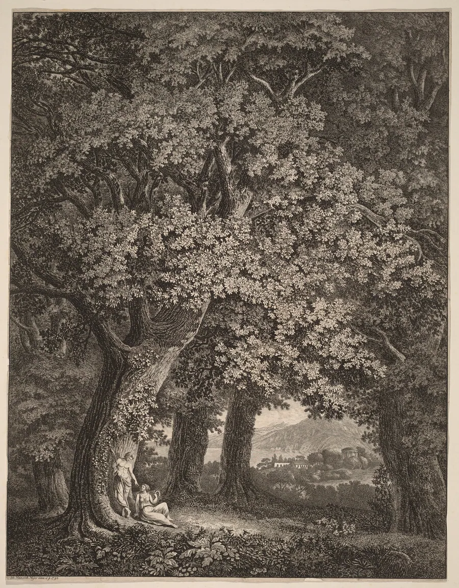 Italian Landscape with a Pair of Shepherds by Johann Heinrich Meyer