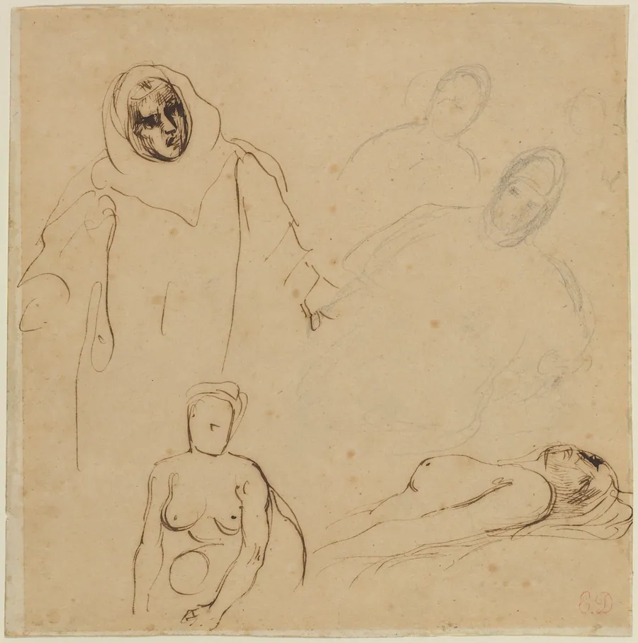 Studies for Christopher Columbus by Eugène Delacroix