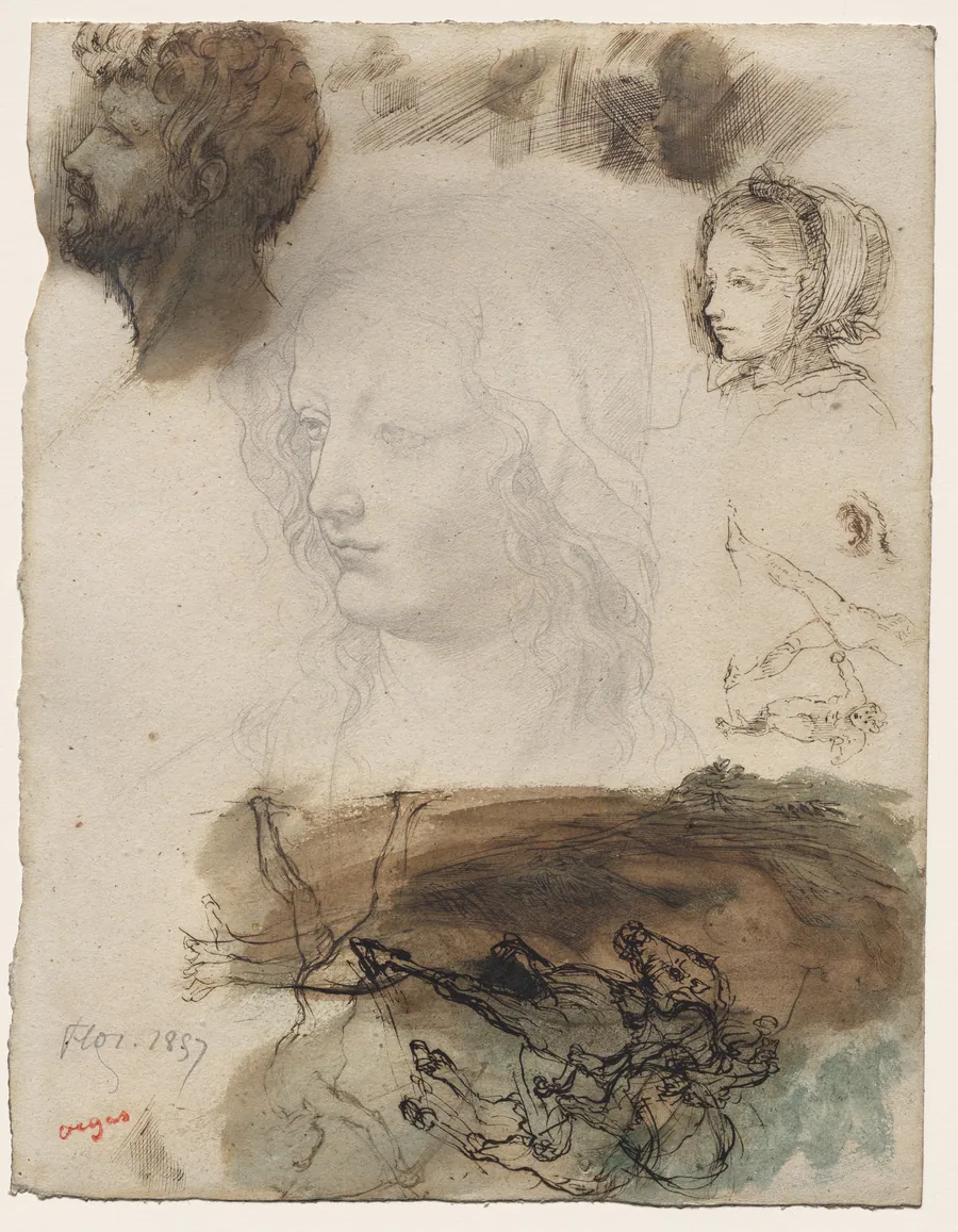 Sheet of Studies and Sketches by Edgar Degas