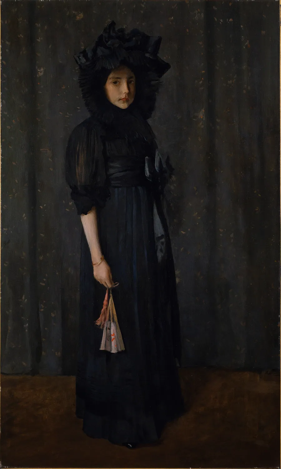 Artist's Daughter in Mother's Dress (Young Girl in Black) by William Merritt Chase, American, b. Williamsburg, Indiana, 1849–1916