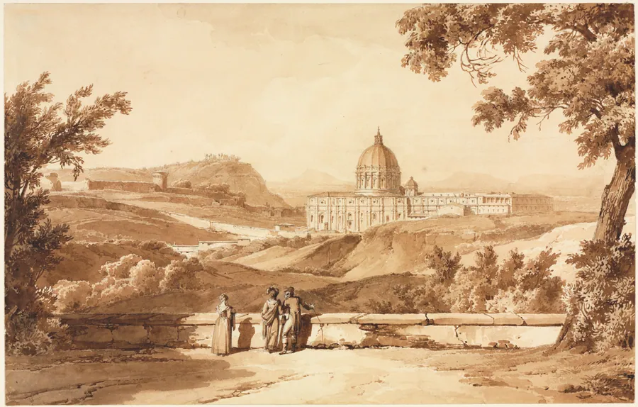 View of St. Peters, Rome by Achille Etna Michallon