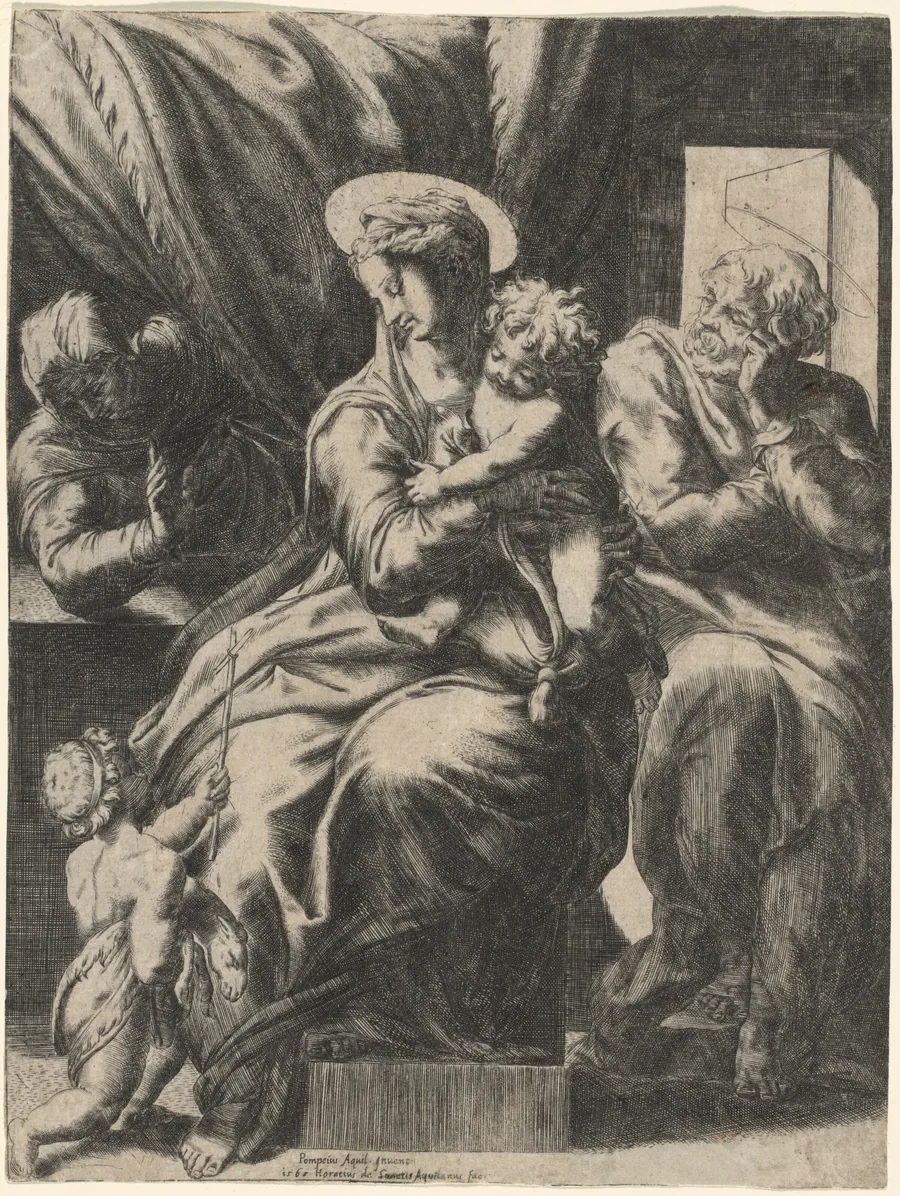 Holy Family with Saint Elizabeth and the Young John the Baptist by Orazio de Santis