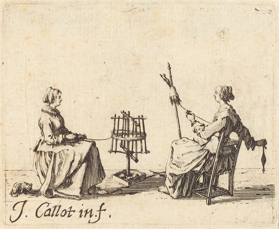 The Winder and the Spinner by Jacques Callot