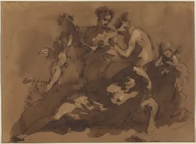 A Mythological Scene with Sea Gods