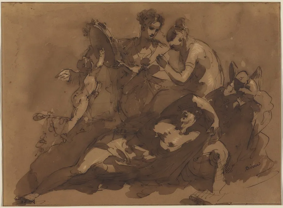 A Mythological Scene with Sea Gods by Giuseppe Bernardino Bison