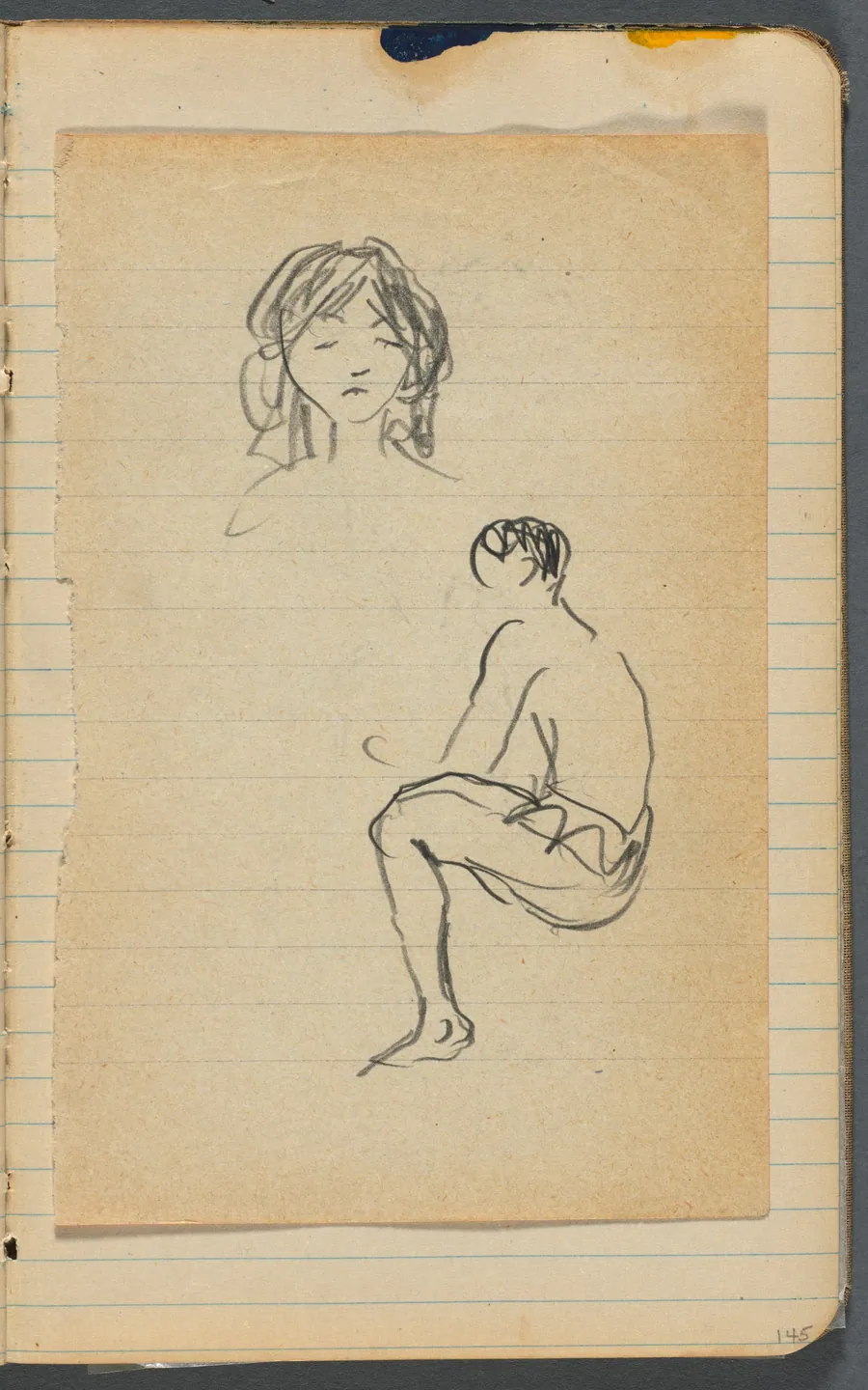 Sketchbook, loose shet between pgs. 144 & 145 by Maurice Prendergast