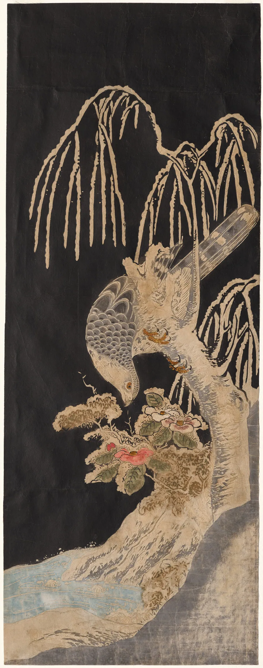 Falcon on a Willow by Isoda Koryūsai