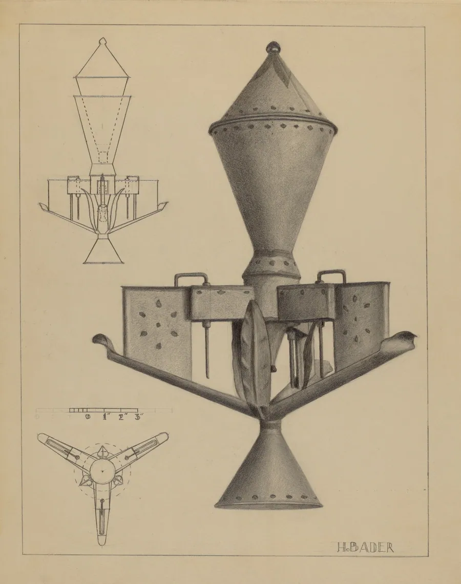 Oil Lamp by Herman Bader