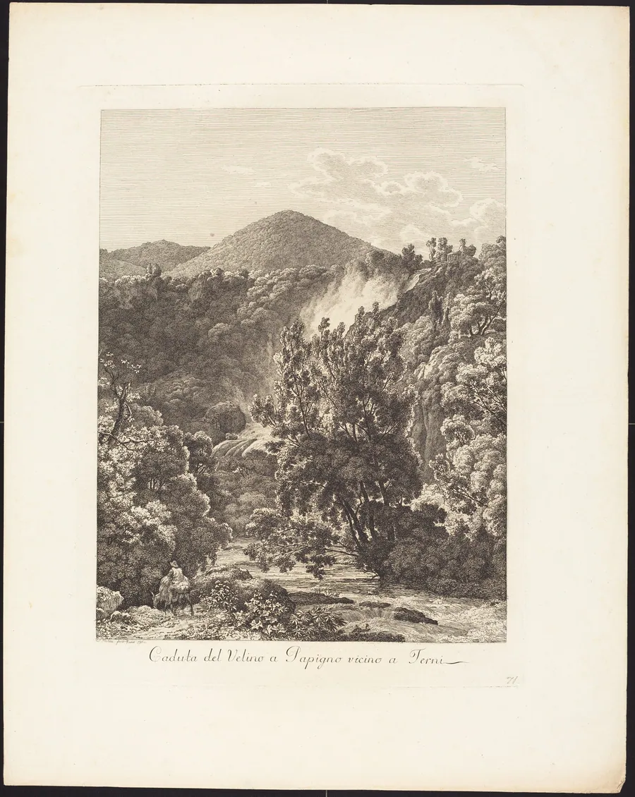 Caduta del Velino a Papigno, vicino a Terni by Jacob Wilhelm Mechau