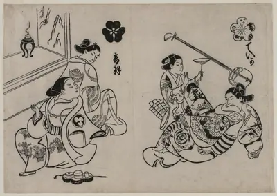 Three Courtesans with a Client
