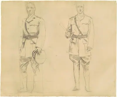 Studies of Generals Plumer and Haig for "General Officers of World War I" [recto]